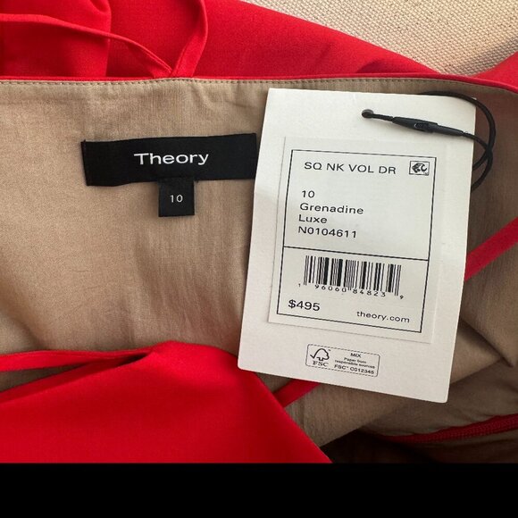 Theory Square Neck Dress in Good Cotton - Size 10 - Picture 6 of 6